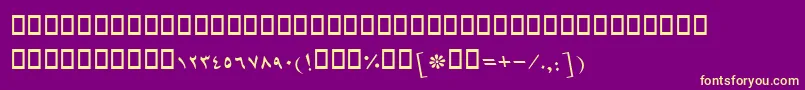 BMashhadItalic Font – Yellow Fonts on Purple Background