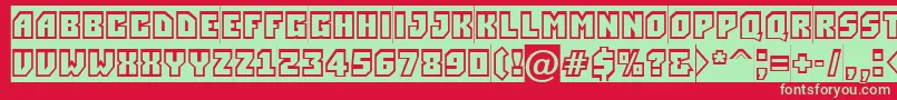 Шрифт ASimplergrsl – зелёные шрифты на красном фоне