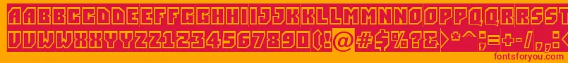 フォントASimplergrsl – オレンジの背景に赤い文字