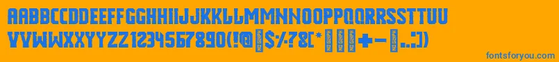 PartTwo Font – Blue Fonts on Orange Background