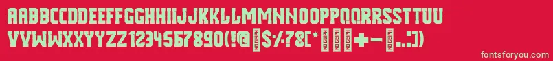 PartTwo Font – Green Fonts on Red Background