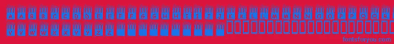 フォントKrPopcornTime – 赤い背景に青い文字