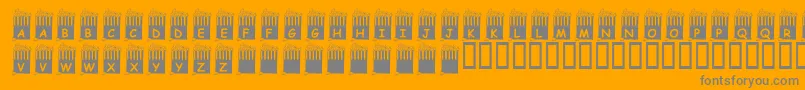 Fonte KrPopcornTime – fontes cinzas em um fundo laranja