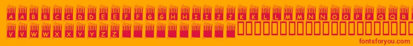 フォントKrPopcornTime – オレンジの背景に赤い文字