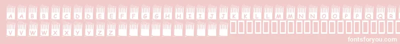 KrPopcornTime-Schriftart – Weiße Schriften auf rosa Hintergrund