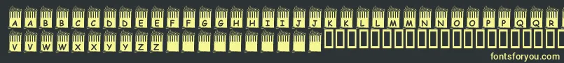 KrPopcornTime-Schriftart – Gelbe Schriften auf schwarzem Hintergrund