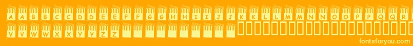 fuente KrPopcornTime – Fuentes Amarillas Sobre Fondo Naranja