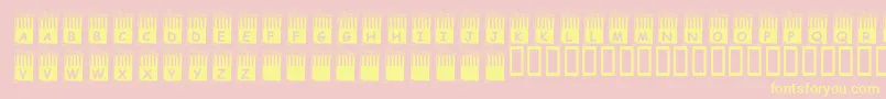 Więcej informacji o czcionce KrPopcornTime Czcionka KrPopcornTime – żółte czcionki na różowym tle