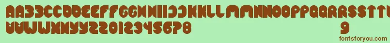 Czcionka FunnySport – brązowe czcionki na zielonym tle