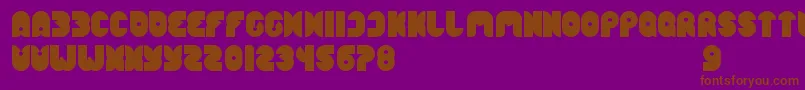 フォントFunnySport – 紫色の背景に茶色のフォント