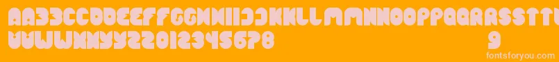 FunnySport-fontti – vaaleanpunaiset fontit oranssilla taustalla