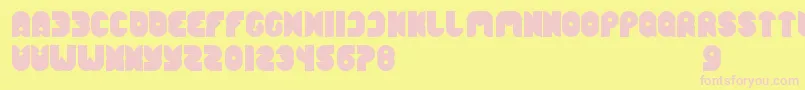 FunnySport-fontti – vaaleanpunaiset fontit keltaisella taustalla