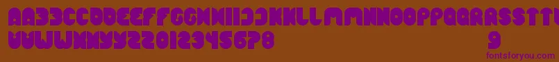 Więcej informacji o czcionce FunnySport Czcionka FunnySport – fioletowe czcionki na brązowym tle