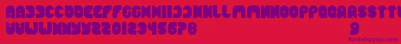 Czcionka FunnySport – fioletowe czcionki na czerwonym tle