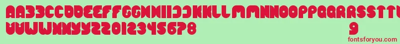 フォントFunnySport – 赤い文字の緑の背景