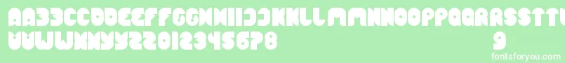 Шрифт FunnySport – белые шрифты на зелёном фоне