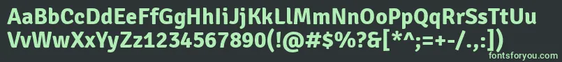 フォントSignikaBold – 黒い背景に緑の文字