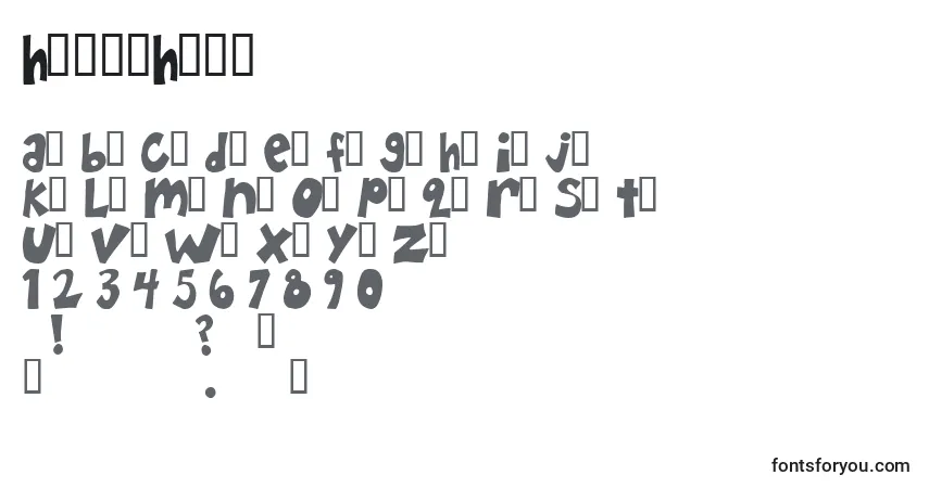 Czcionka HappyHero – alfabet, cyfry, specjalne znaki
