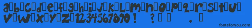 HappyHero Font – Black Fonts on Blue Background