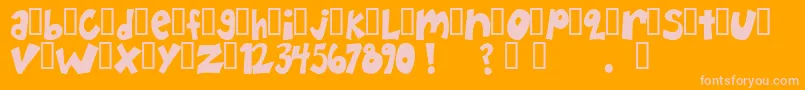 フォントHappyHero – オレンジの背景にピンクのフォント