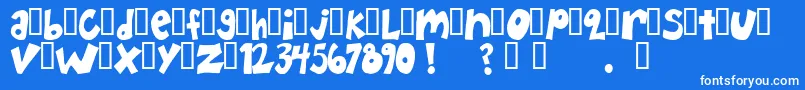 HappyHero Font – White Fonts on Blue Background