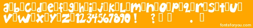 Police HappyHero – polices blanches sur fond orange