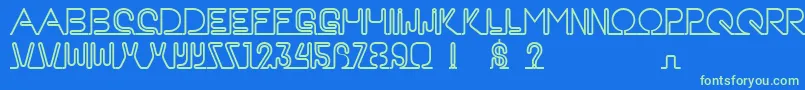 AaNeon Font – Green Fonts on Blue Background