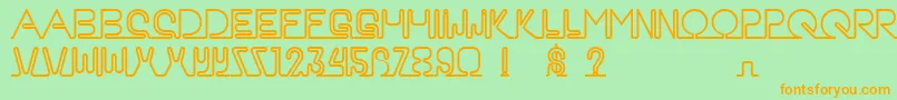 AaNeon Font – Orange Fonts on Green Background