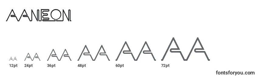 Размеры шрифта AaNeon