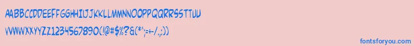 フォントComicv3c – ピンクの背景に青い文字