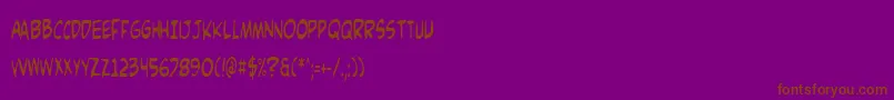フォントComicv3c – 紫色の背景に茶色のフォント