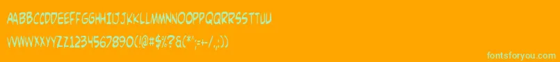 Шрифт Comicv3c – зелёные шрифты на оранжевом фоне