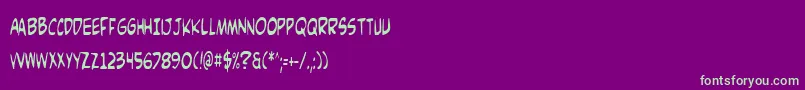 Comicv3c-fontti – vihreät fontit violetilla taustalla