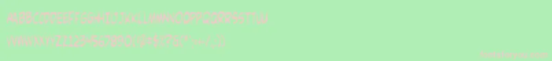 フォントComicv3c – 緑の背景にピンクのフォント
