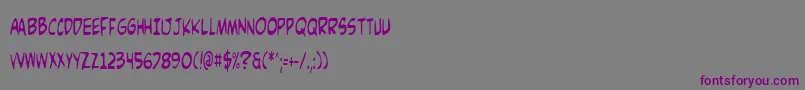 Comicv3c-fontti – violetit fontit harmaalla taustalla