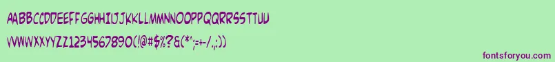 Comicv3c Font – Purple Fonts on Green Background