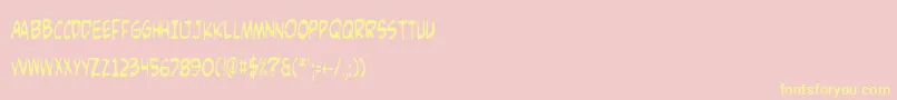 フォントComicv3c – 黄色のフォント、ピンクの背景