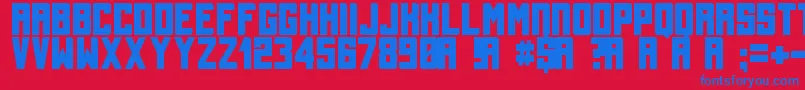 Fonte TallBolder – fontes azuis em um fundo vermelho