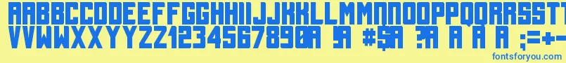 TallBolder Font – Blue Fonts on Yellow Background