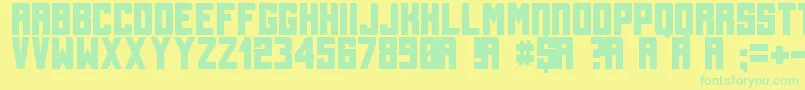 TallBolder Font – Green Fonts on Yellow Background