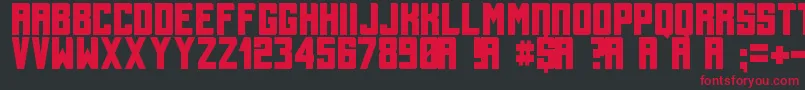 フォントTallBolder – 黒い背景に赤い文字