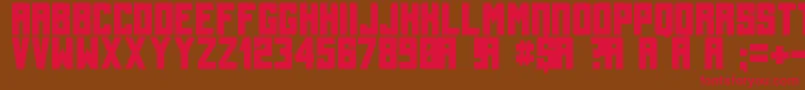 TallBolder-Schriftart – Rote Schriften auf braunem Hintergrund