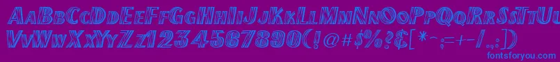フォントGeNervousTwitch – 紫色の背景に青い文字