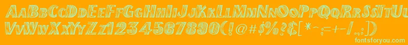 Czcionka GeNervousTwitch – zielone czcionki na pomarańczowym tle