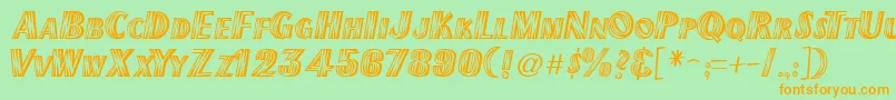 GeNervousTwitch Font – Orange Fonts on Green Background