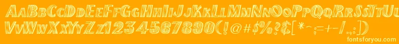 More about GeNervousTwitch Font GeNervousTwitch Font – Yellow Fonts on Orange Background