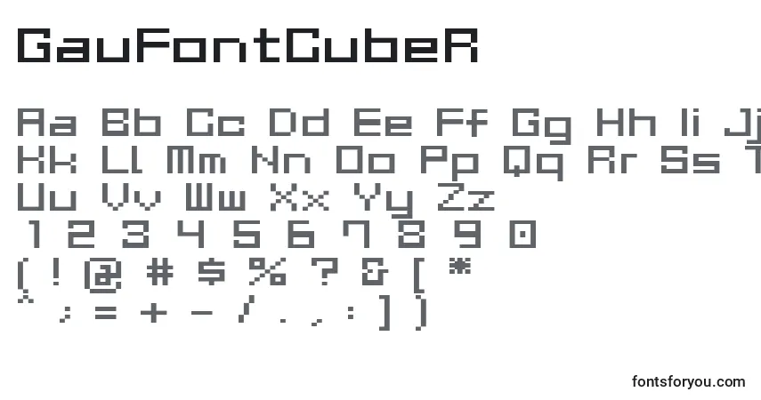 A fonte GauFontCubeR – alfabeto, números, caracteres especiais