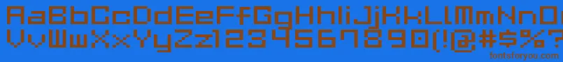 GauFontCubeR Font – Brown Fonts on Blue Background