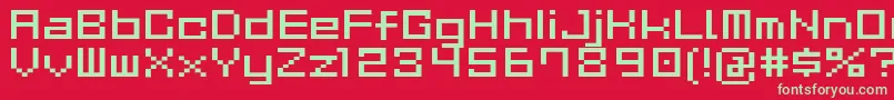Шрифт GauFontCubeR – зелёные шрифты на красном фоне