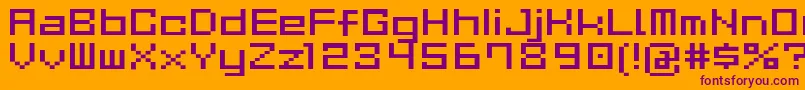 GauFontCubeR Font – Purple Fonts on Orange Background